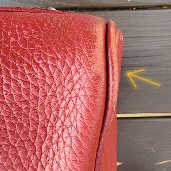 Dooney Bourke Pebbled/Vacchetta Leather Speedy Kendra Satchel Handbag Crossbody - Picture 10 of 15